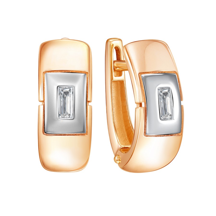 Серьги, золото, фианит, 04-52-0915-00